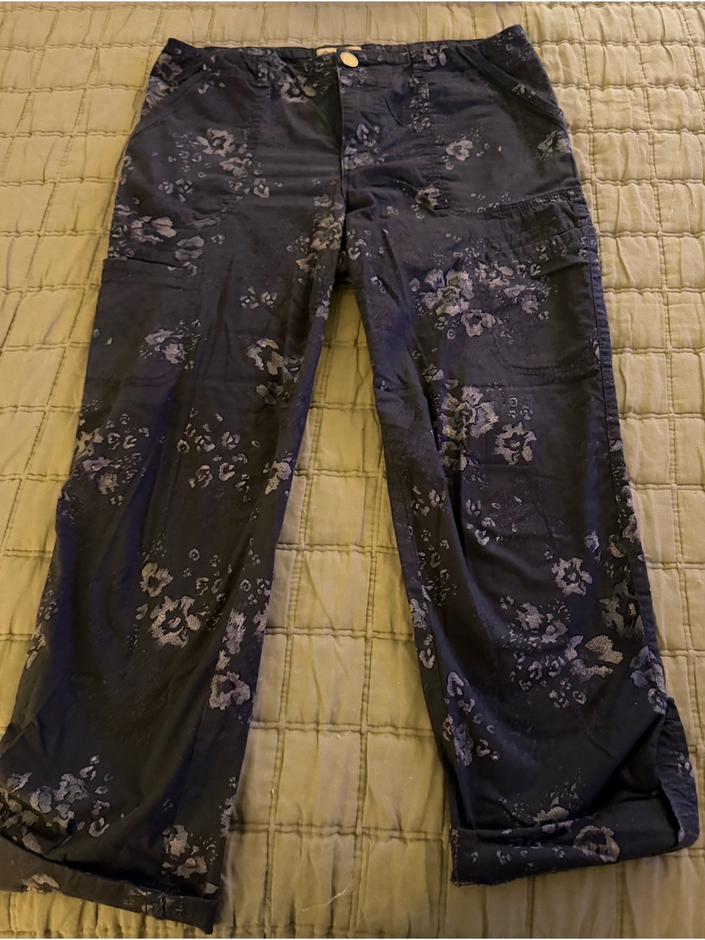 Democracy Navy Floral Boyfriend Pants